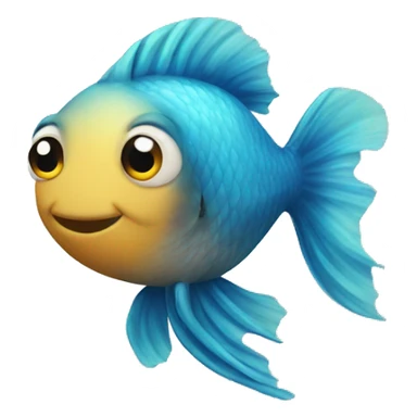 Tiny fish with hair sticker