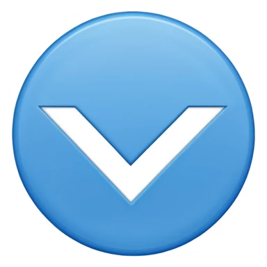 A blue circle with sharp edges outside the circle and a while tick inside sticker