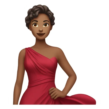 Woman in flowing ruby dress sticker