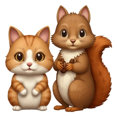 cat next to a squirrel with no eyes sticker