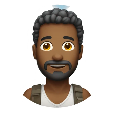 man at beach sticker