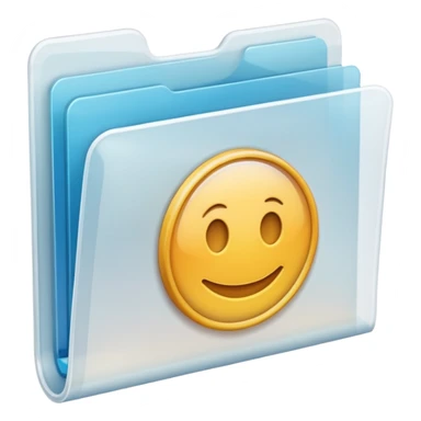 A **simple emoji-style icon** of a **transparent white plastic folder**, minimal and clean, with **rounded corners**, subtle translucency, soft shading, and a **small Concert arena symbol** on the front.
 sticker