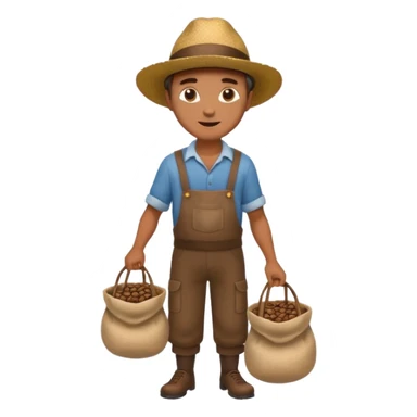 granjero de cafe full body  sticker