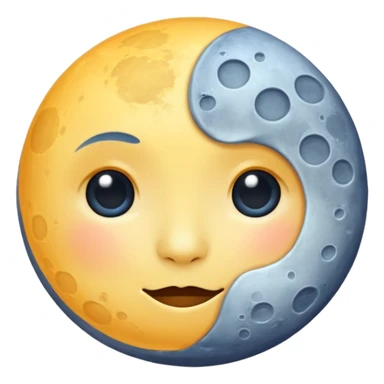cartoon moon emoji colored in #fb8275 sticker