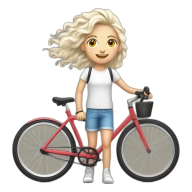 joven piel blanca pelo rubio con chivos y bicicleta sticker