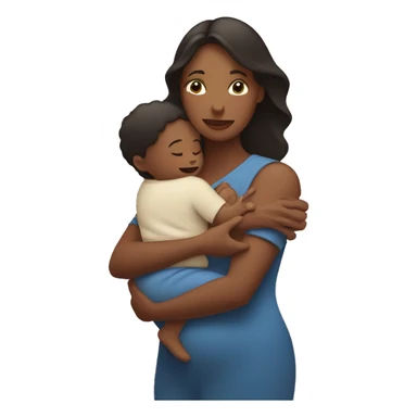 Mom holds the baby in her arms facing each other sticker