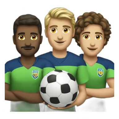 equipo de 3 personas futbol sticker