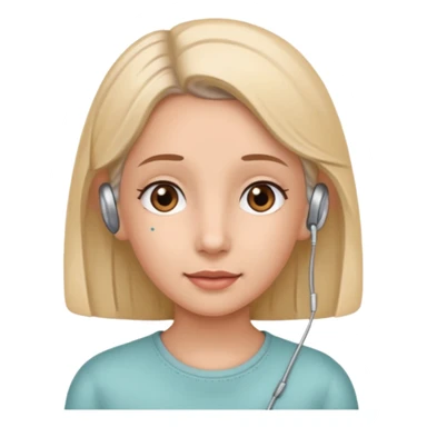 Girl with hearing aids sticker