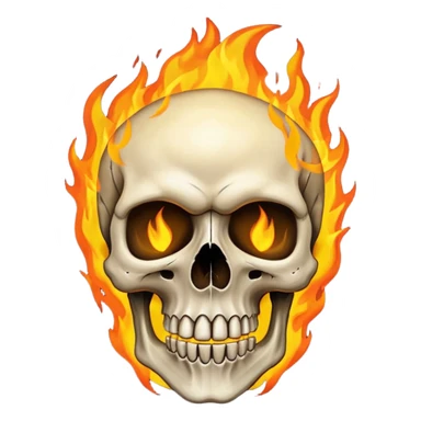 Attitude skull burning on fire sticker