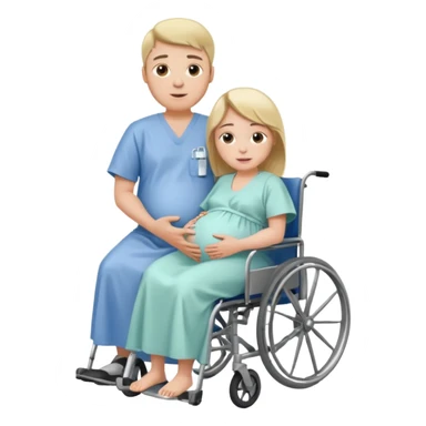Wheel chair pregnant man sticker