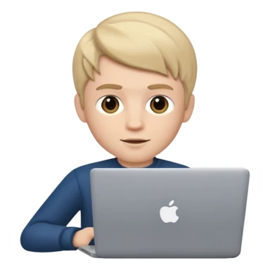 memoji boy iphone characters memoji with Laptop and a transparent background sticker