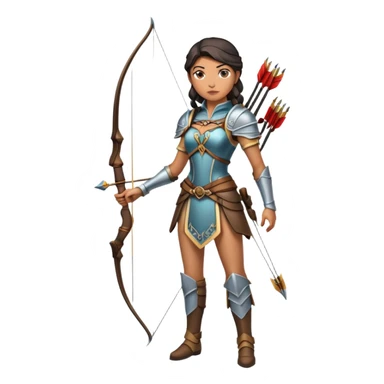 Archer Queen from Clash of Clans, full body, standing with bow sticker
