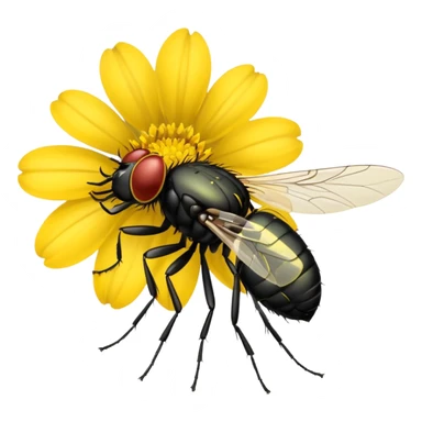 
fly on flower sticker