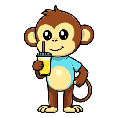 Monkey milkshake  sticker