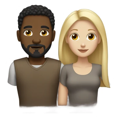 black man with goatee and white woman blonde hair brown eyes sticker