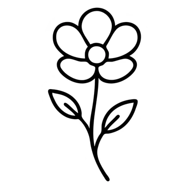 a delicate, hand-drawn flower sticker