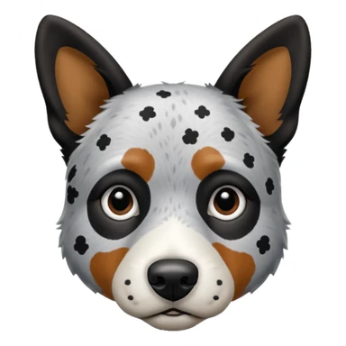 cattle dog, black and white dots all over the face and black ears sticker