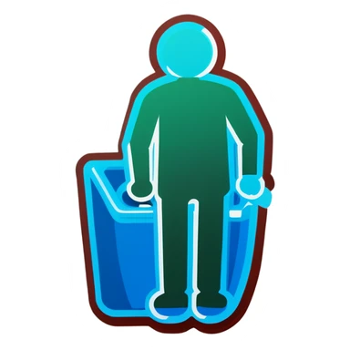 Man peeing in urinal sticker