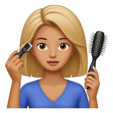 mujer peinandose en la peluqueria sticker