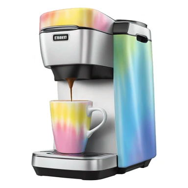 Realistic pastel tie dye keurig coffee machine  sticker