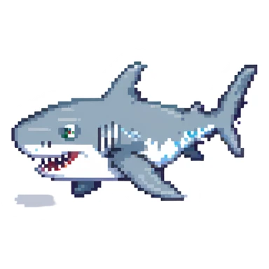 shark wearing shoes, simple background sticker