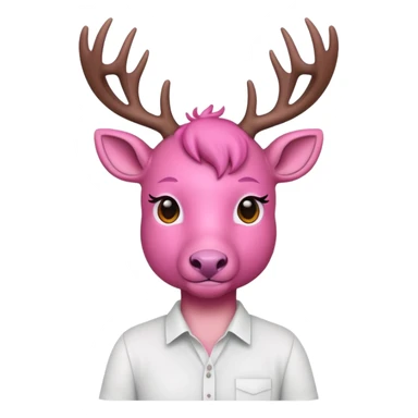 pink deer with shirt  sticker