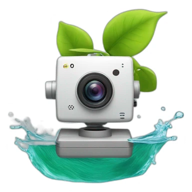 security-ptz-camera-and-small-leaf-floating-on-water-block sticker