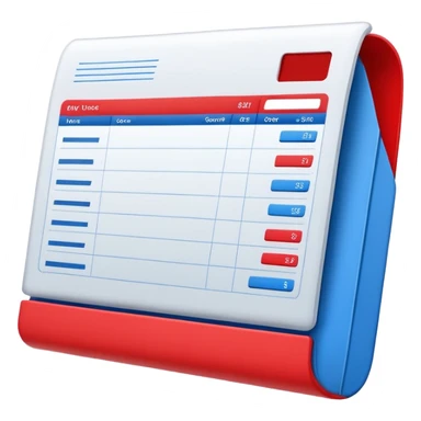 fast invoice generator red blue sticker
