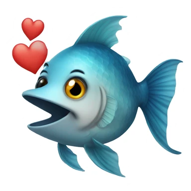 a fish sending kisses  sticker
