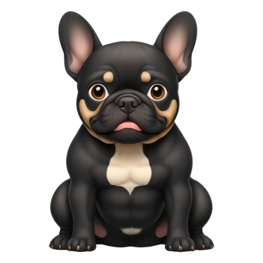 Bouledogue français noir  corps sticker