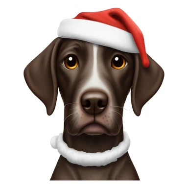 German shorthair with santa hat sticker
