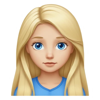 blonde girl long hair blue eyes sticker