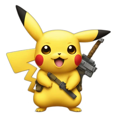 Pikachu avec une arme sticker