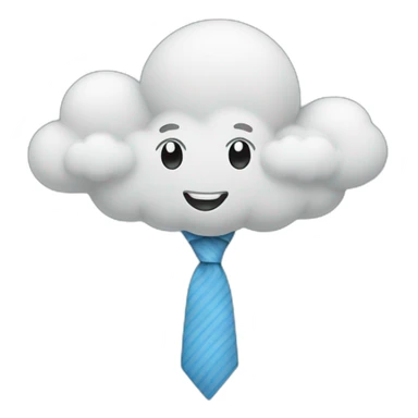 cheerful cloud in a tie sticker