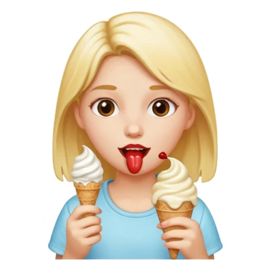 A girl eating ice cream  sticker