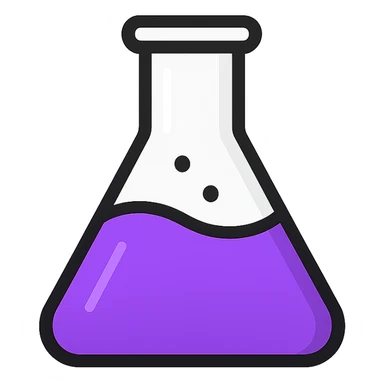 conical flask with purple solution, clean and bold design sticker