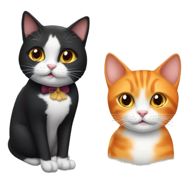 tuxedo girl cat and orange cat sticker