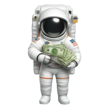 astronaut with money sticker