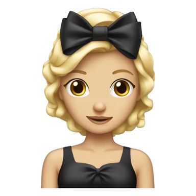 Black dress blonde princess bow sticker