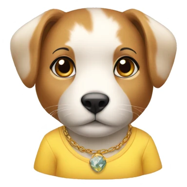 female animal with Yellow shirt and earrings sticker