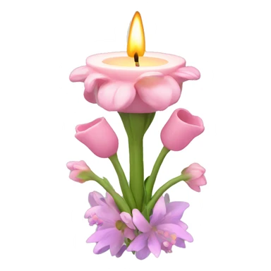 Spring candle with flowers  sticker