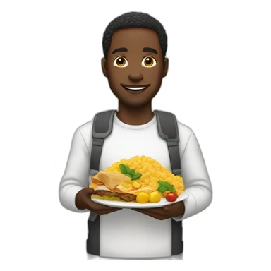 black man with food sticker