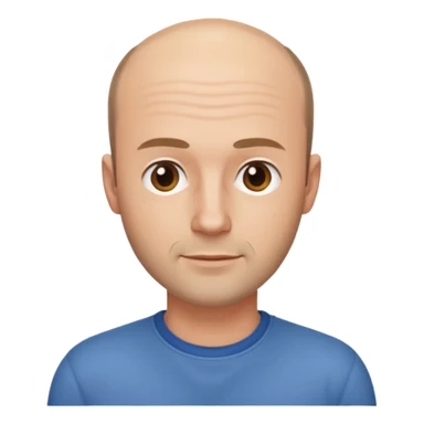 man casual clothes balding hairline sticker