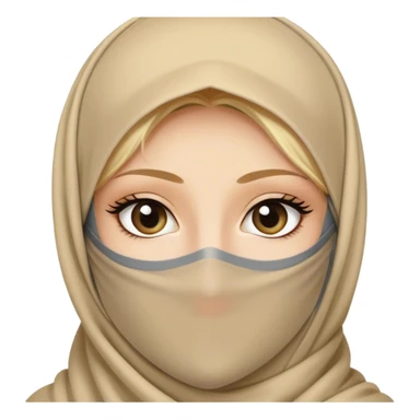 Blond girl wearing niqab long eyelashes  sticker