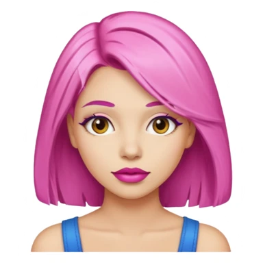 woman Pink lips, deifferent hair. sticker