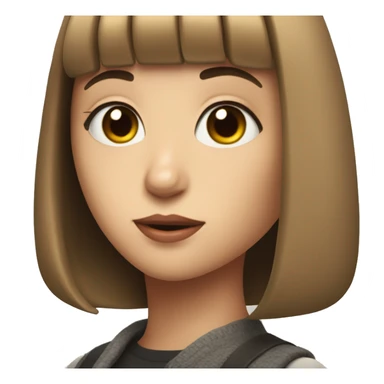 portreit of beautiful girl with bob haircut looks like Mathilda from Leon movie sticker