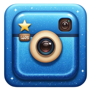 icon instagram em forma de estrela glitter blue sticker