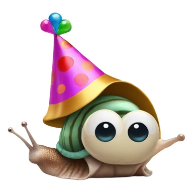 Snail with a party hat sticker