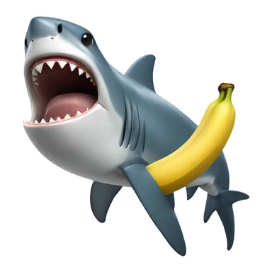Shark eating banana sticker