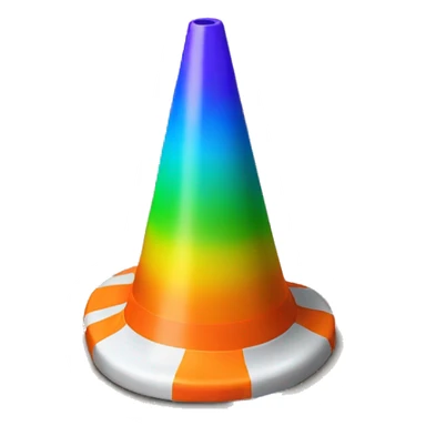 Rainbow traffic cone sticker